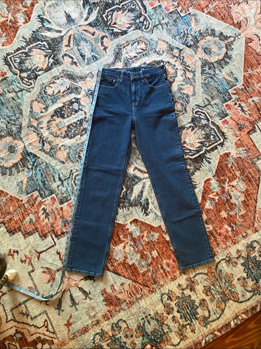 J. Crew Straight-Leg Jeans in Dark Blue Denim